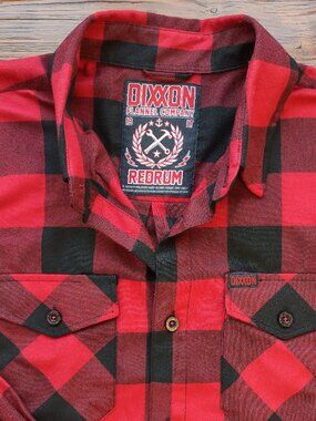 DIXXON Flannel Co REDRUM Shirt Large-Tall  Red/Black Buffalo Plaid Long Sleeve